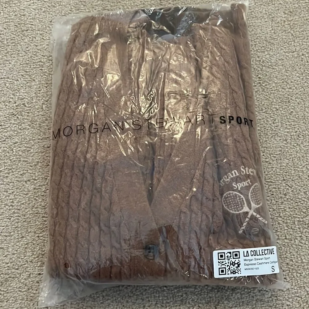 NWT Morgan Stewart Sport Small Brown Cardigan